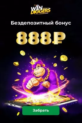 Бездепозитный бонус 888 RUB для новичков казино Win Diggers